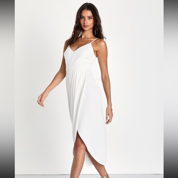 Lulus Reinette White Midi Dress - Picture 3 of 6